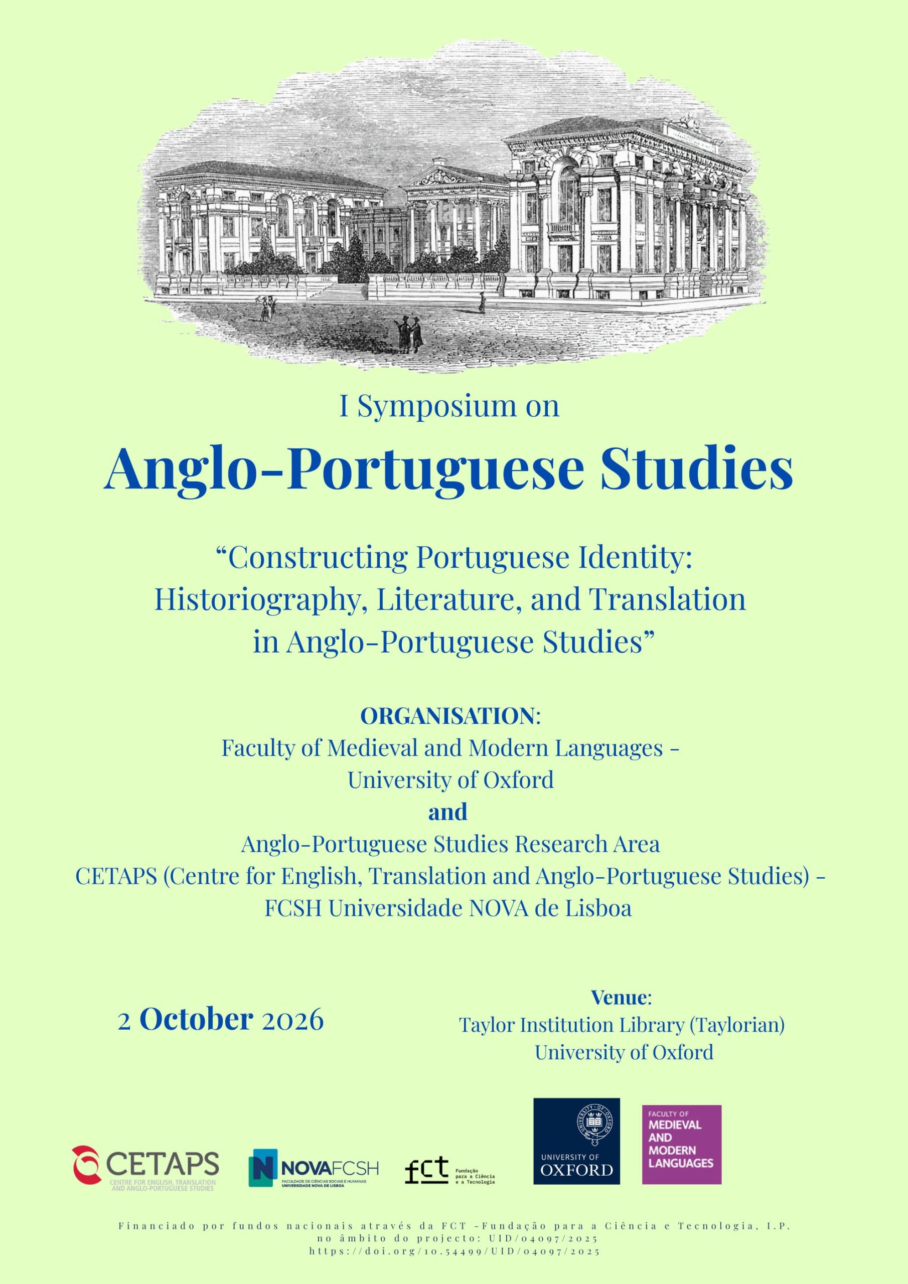 I Symposium on Anglo-Portuguese Studies